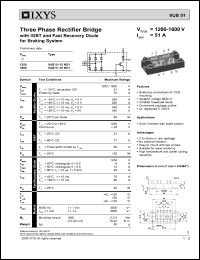 VUB51-12NO1 datasheet: 1200V three phase rectifier bridge VUB51-12NO1