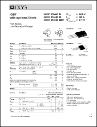 IXDP35N60B datasheet: 600V IGBT with optional diode IXDP35N60B