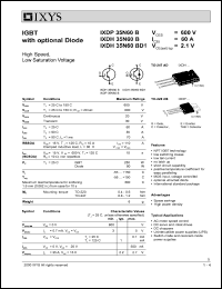 IXDH35N60B datasheet: 600V IGBT with optional diode IXDH35N60B