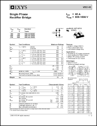 VBO40-08NO6 datasheet: 800V single phase rectifier bridge VBO40-08NO6