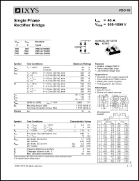 VBO40-16NO6 datasheet: 1600V single phase rectifier bridge VBO40-16NO6
