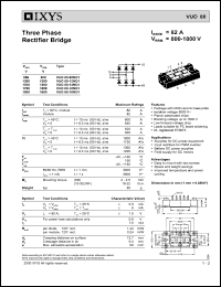 VUO80-08NO7 datasheet: 800V three phase rectifier bridge VUO80-08NO7