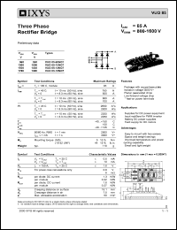 VUO85-12NO7 datasheet: 1200V three phase rectifier bridge VUO85-12NO7