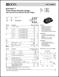 VBE22-06NO7 datasheet: 600V ECO-PAC single phase rectifier bridge VBE22-06NO7