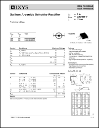 DGS10-025AS datasheet: 250V gallium arsenide schottky rectifier DGS10-025AS