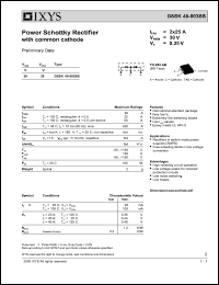 DSSK48-003BS datasheet: 30V power schottky rectifier DSSK48-003BS