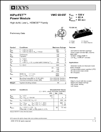 VMO60-05F datasheet: 60V dual power HiPerFET module VMO60-05F
