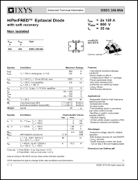 DSEC240-06A datasheet: 600V HiPerFRED epitaxial diode with soft recovery DSEC240-06A