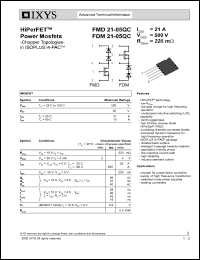 FDM21-05QC datasheet: 500V HiPerFET power MOSFET FDM21-05QC