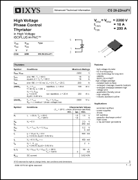 CS20-22MOF1 datasheet: 2200V high voltage phase control thyristor CS20-22MOF1