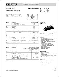 VMK165-007T datasheet: 70V dual power MOSFET module VMK165-007T