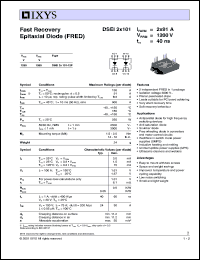 DSEI2X101-12P datasheet: 1200V fast recovery epitaxial diode (FRED) DSEI2X101-12P