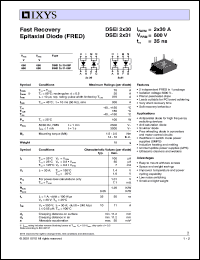 DSEI2X31-06P datasheet: 600V fast recovery epitaxial diode (FRED) DSEI2X31-06P
