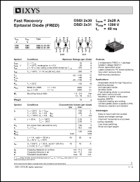 DSEI2X31-12P datasheet: 1200V fast recovery epitaxial diode (FRED) DSEI2X31-12P