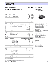 DSEI2X61-06P datasheet: 600V fast recovery epitaxial diode (FRED) DSEI2X61-06P