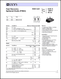 DSEI2X61-12P datasheet: 1200V fast recovery epitaxial diode (FRED) DSEI2X61-12P