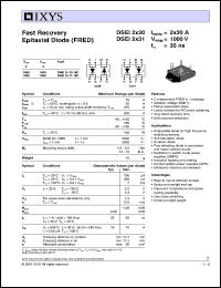DSEI2X31-10P datasheet: 1000V fast recovery epitaxial diode (FRED) DSEI2X31-10P
