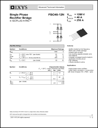 FBO40-12N datasheet: 1200V single phase rectifier bridge FBO40-12N