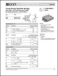 VUB50-16PO1 datasheet: 1600V three phase rectifier bridge VUB50-16PO1