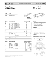 VUO121-16NO1 datasheet: 1600V yhree phase rectifier bridge VUO121-16NO1