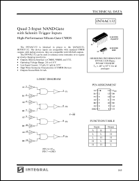IN74AC132D datasheet: Quad 2-input NAND gate with schmitt-trigger inputs high-performance silicon-gate CMOS IN74AC132D