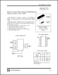 IN74AC157N datasheet: Quad 2-input data selector/multiplexer high-speed silicon-gate CMOS IN74AC157N