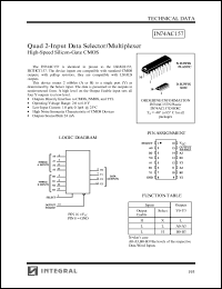 IN74AC157D datasheet: Quad 2-input data selector/multiplexer high-speed silicon-gate CMOS IN74AC157D