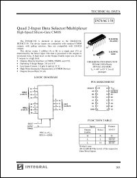 IN74AC158N datasheet: Quad 2-input data selector/multiplexer high-speed silicon-gate CMOS IN74AC158N