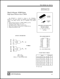 IN74AC21N datasheet: Dual 4-input AND gate high-speed silicon-gate CMOS IN74AC21N