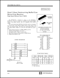 IN74AC241DW datasheet: Octal 3-state noninverting buffer/line driver/line receiver high-speed silicon-gate CMOS IN74AC241DW