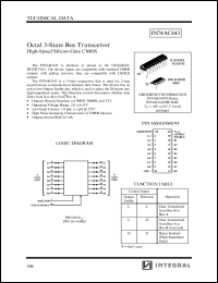 IN74AC643N datasheet: Octal 3-state bus transceiver high-speed silicon-gate CMOS IN74AC643N