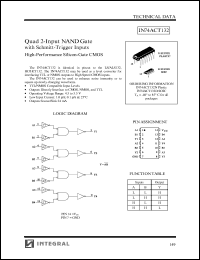 IN74ACT132D datasheet: Quad 2-input NAND gate with schmitt-trigger inputs high-performance silicon-gate CMOS IN74ACT132D
