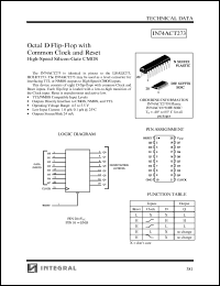 IN74ACT273N datasheet: Octal D flip-flop with common clock and reset high-speed silicon-gate CMOS IN74ACT273N