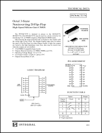 IN74ACT374DW datasheet: Octal 3-state noninverting D flip-flop high-speed silicon-gate CMOS IN74ACT374DW