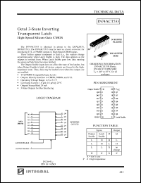 IN74ACT533DW datasheet: Octal 3-state inverting transparent latch high-speed silicon-gate CMOS IN74ACT533DW