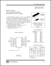 IN74ACT534DW datasheet: Octal 3-state inverting D flip-flop high-speed silicon-gate CMOS IN74ACT534DW