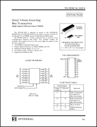 IN74ACT620DW datasheet: Octal 3-state inverting bus transceiver high-speed silicon-gate CMOS IN74ACT620DW