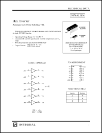 IN74ALS04D datasheet: Hex inverter advanced low power schottky TTL IN74ALS04D