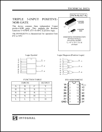 IN74ALS27N datasheet: Triple 3-input positive-NOR gate IN74ALS27N