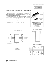 IN74ALS574N datasheet: Octal 3-state noninverting D flip-flop IN74ALS574N