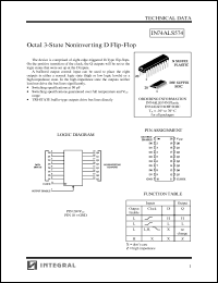 IN74ALS574DW datasheet: Octal 3-state noninverting D flip-flop IN74ALS574DW