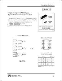 IN74HC10N datasheet: Triple 3-input NAND gate, high-performance silicon-gate CMOS IN74HC10N