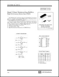 IN74HC125AD datasheet: Quad 3-state noninverting buffer high-performance silicon-gate CMOS IN74HC125AD