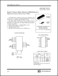 IN74HC158AN datasheet: Quad 2-input data selector/multiplexer, high-performance silicon-gate CMOS IN74HC158AN