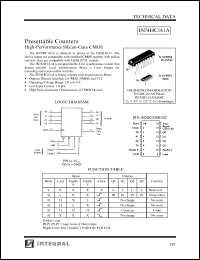 IN74HC161AN datasheet: Presettable counter, high-performance silicon-gate CMOS IN74HC161AN