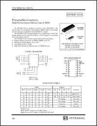 IN74HC163AD datasheet: Presettable counter, high-performance silicon-gate CMOS IN74HC163AD