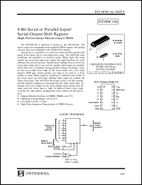 IN74HC166N datasheet: 8-bit serial or parallel-input/serial-output shift register, high-performance silicon-gate CMOS IN74HC166N