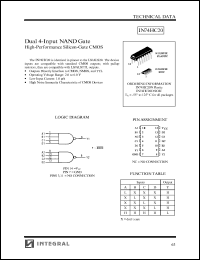 IN74HC20N datasheet: Dual 4-input NAND gate, high-performance silicon-gate CMOS IN74HC20N
