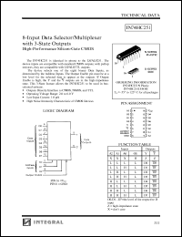 IN74HC251N datasheet: 8-input data selector/multiplexer with 3-state outputs, high-performance silicon-gate CMOS IN74HC251N