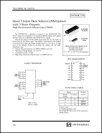 IN74HC258N datasheet: Quad 2-input data selector/multiplexer with 3-state outputs, high-performance silicon-gate CMOS IN74HC258N
